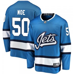 Men's Fanatics Branded Winnipeg Jets Jared Moe Blue Alternate Jersey - Breakaway