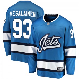 Men's Fanatics Branded Winnipeg Jets Kristian Vesalainen Blue Alternate Jersey - Breakaway