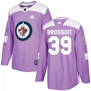 Youth Adidas Winnipeg Jets Laurent Brossoit Purple Fights Cancer Practice Jersey - Authentic