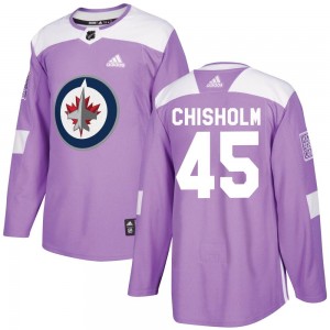 Youth Adidas Winnipeg Jets Declan Chisholm Purple Fights Cancer Practice Jersey - Authentic