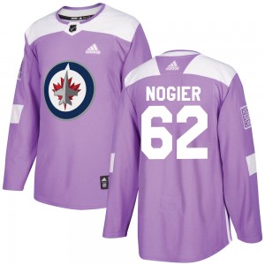 Youth Adidas Winnipeg Jets Nelson Nogier Purple Fights Cancer Practice Jersey - Authentic