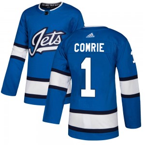 Men's Adidas Winnipeg Jets Eric Comrie Blue Alternate Jersey - Authentic