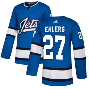 Men's Adidas Winnipeg Jets Nikolaj Ehlers Blue Alternate Jersey - Authentic