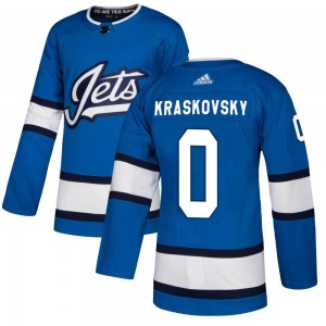 Men's Adidas Winnipeg Jets Pavel Kraskovsky Blue Alternate Jersey - Authentic