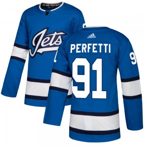 Men's Adidas Winnipeg Jets Cole Perfetti Blue Alternate Jersey - Authentic