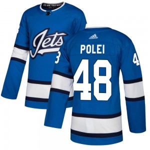 Men's Adidas Winnipeg Jets Evan Polei Blue Alternate Jersey - Authentic