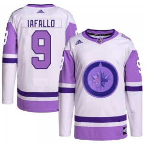 Youth Adidas Winnipeg Jets Alex Iafallo White/Purple Hockey Fights Cancer Primegreen Jersey - Authentic