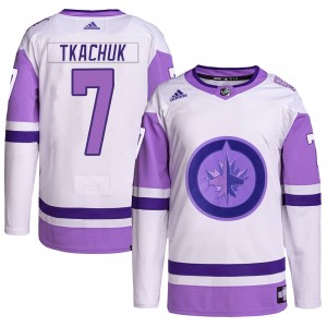 Youth Adidas Winnipeg Jets Keith Tkachuk White/Purple Hockey Fights Cancer Primegreen Jersey - Authentic