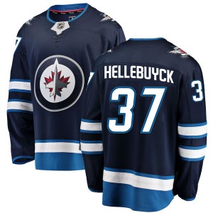 Men's Fanatics Branded Winnipeg Jets Connor Hellebuyck Blue Home Jersey - Breakaway