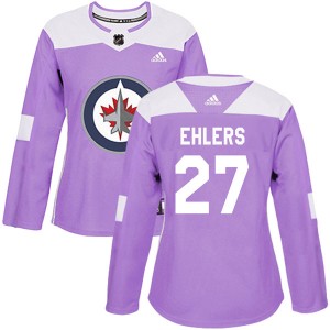 Women's Adidas Winnipeg Jets Nikolaj Ehlers Purple Fights Cancer Practice Jersey - Authentic