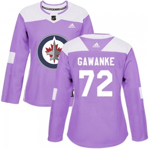 Women's Adidas Winnipeg Jets Leon Gawanke Purple Fights Cancer Practice Jersey - Authentic