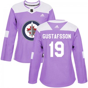 Women's Adidas Winnipeg Jets David Gustafsson Purple Fights Cancer Practice Jersey - Authentic