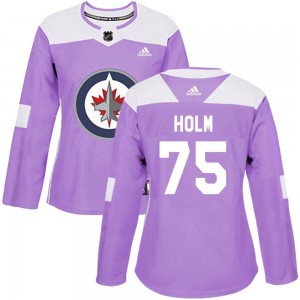 Women's Adidas Winnipeg Jets Arvid Holm Purple Fights Cancer Practice Jersey - Authentic