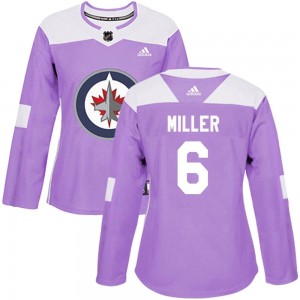 Women's Adidas Winnipeg Jets Colin Miller Purple Fights Cancer Practice Jersey - Authentic