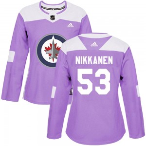 Women's Adidas Winnipeg Jets Henri Nikkanen Purple Fights Cancer Practice Jersey - Authentic