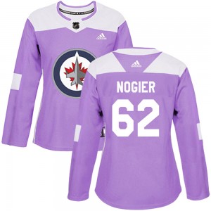 Women's Adidas Winnipeg Jets Nelson Nogier Purple Fights Cancer Practice Jersey - Authentic