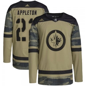 Men's Adidas Winnipeg Jets Mason Appleton Camo Military Appreciation Practice Jersey - Authentic
