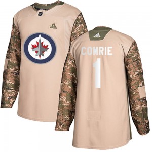 Youth Adidas Winnipeg Jets Eric Comrie Camo Veterans Day Practice Jersey - Authentic