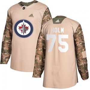 Youth Adidas Winnipeg Jets Arvid Holm Camo Veterans Day Practice Jersey - Authentic