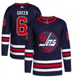 Men's Adidas Winnipeg Jets Ted Green Green Navy 2021/22 Alternate Primegreen Pro Jersey - Authentic
