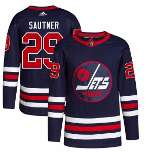 Men's Adidas Winnipeg Jets Ashton Sautner Navy 2021/22 Alternate Primegreen Pro Jersey - Authentic