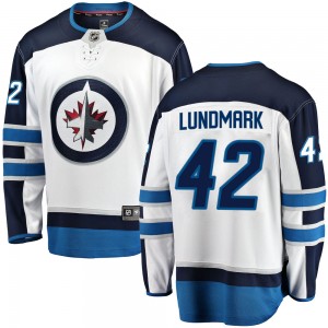 Youth Fanatics Branded Winnipeg Jets Simon Lundmark White Away Jersey - Breakaway