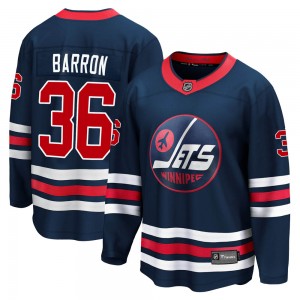 Men's Fanatics Branded Winnipeg Jets Morgan Barron Navy 2021/22 Alternate Breakaway Player Jersey - Premier