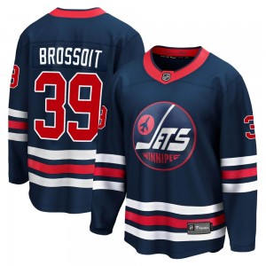 Men's Fanatics Branded Winnipeg Jets Laurent Brossoit Navy 2021/22 Alternate Breakaway Player Jersey - Premier