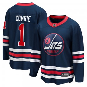Men's Fanatics Branded Winnipeg Jets Eric Comrie Navy 2021/22 Alternate Breakaway Player Jersey - Premier