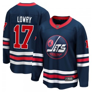 Men's Fanatics Branded Winnipeg Jets Adam Lowry Navy 2021/22 Alternate Breakaway Player Jersey - Premier