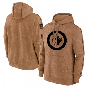 Youth Winnipeg Jets Brown 2023 Salute to Service Club Pullover Hoodie -