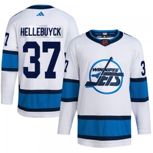 Youth Adidas Winnipeg Jets Connor Hellebuyck White Reverse Retro 2.0 Jersey - Authentic
