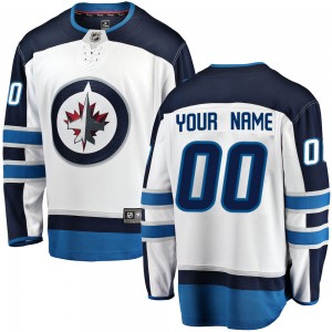 Men's Fanatics Branded Winnipeg Jets Custom White Custom Away Jersey - Breakaway