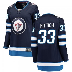 Women's Fanatics Branded Winnipeg Jets David Rittich Blue Home Jersey - Breakaway