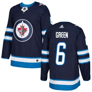 Youth Adidas Winnipeg Jets Ted Green Green Navy Home Jersey - Authentic