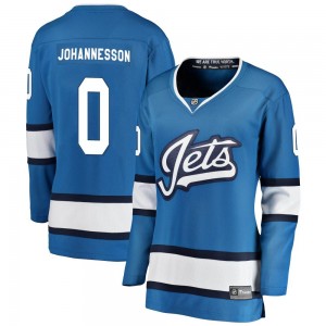 Women's Fanatics Branded Winnipeg Jets Anton Johannesson Blue Alternate Jersey - Breakaway
