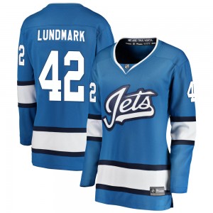 Women's Fanatics Branded Winnipeg Jets Simon Lundmark Blue Alternate Jersey - Breakaway