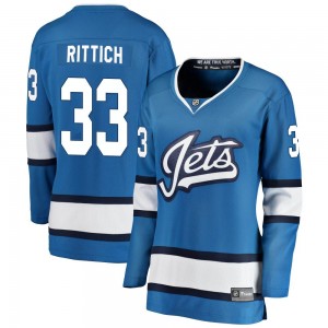 Women's Fanatics Branded Winnipeg Jets David Rittich Blue Alternate Jersey - Breakaway