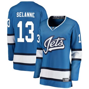 Women's Fanatics Branded Winnipeg Jets Teemu Selanne Blue Alternate Jersey - Breakaway