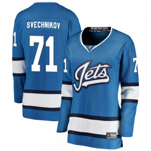 Women's Fanatics Branded Winnipeg Jets Evgeny Svechnikov Blue Alternate Jersey - Breakaway
