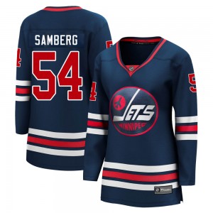 Women's Fanatics Branded Winnipeg Jets Dylan Samberg Navy 2021/22 Alternate Breakaway Player Jersey - Premier
