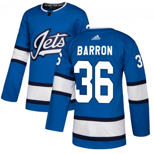 Men's Adidas Winnipeg Jets Morgan Barron Blue Alternate Jersey - Authentic