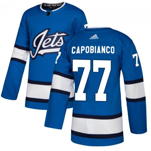 Youth Adidas Winnipeg Jets Kyle Capobianco Blue Alternate Jersey - Authentic