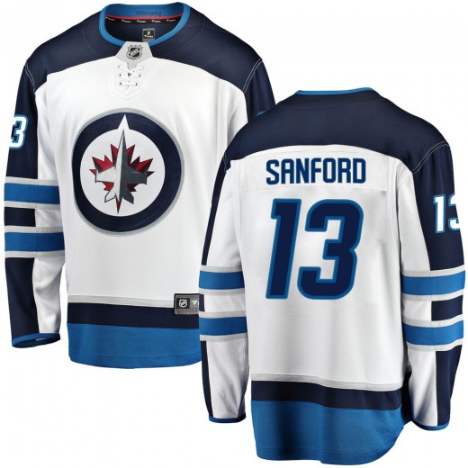 Youth Fanatics Branded Winnipeg Jets Zach Sanford White Away Jersey - Breakaway