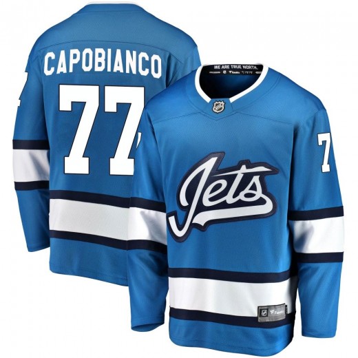 Youth Fanatics Branded Winnipeg Jets Kyle Capobianco Blue Alternate Jersey - Breakaway