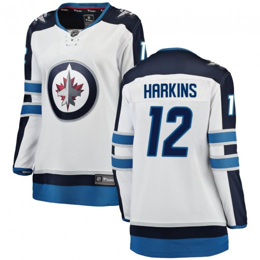 Women's Fanatics Branded Winnipeg Jets Jansen Harkins White Away Jersey - Breakaway