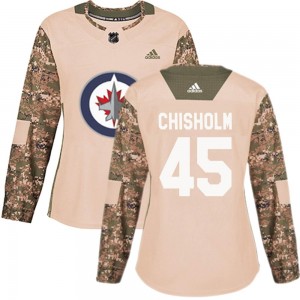 Women's Adidas Winnipeg Jets Declan Chisholm Camo Veterans Day Practice Jersey - Authentic