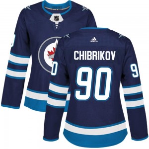 Women's Adidas Winnipeg Jets Nikita Chibrikov Navy Home Jersey - Authentic