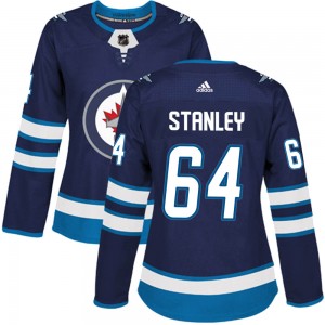 Women's Adidas Winnipeg Jets Logan Stanley Navy Home Jersey - Authentic