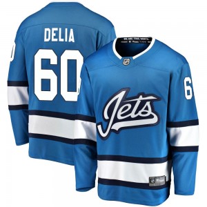 Men's Fanatics Branded Winnipeg Jets Collin Delia Blue Alternate Jersey - Breakaway